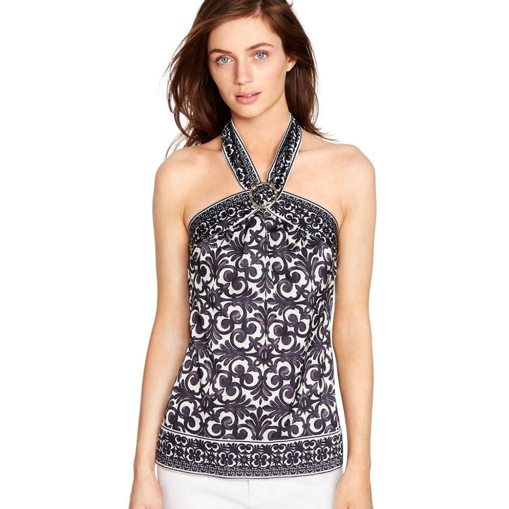 White House Black Market Hawaii scarf halter top size Medium